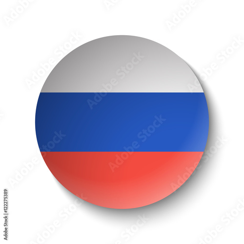 White paper circle with flag of Russia. Abstract illustration