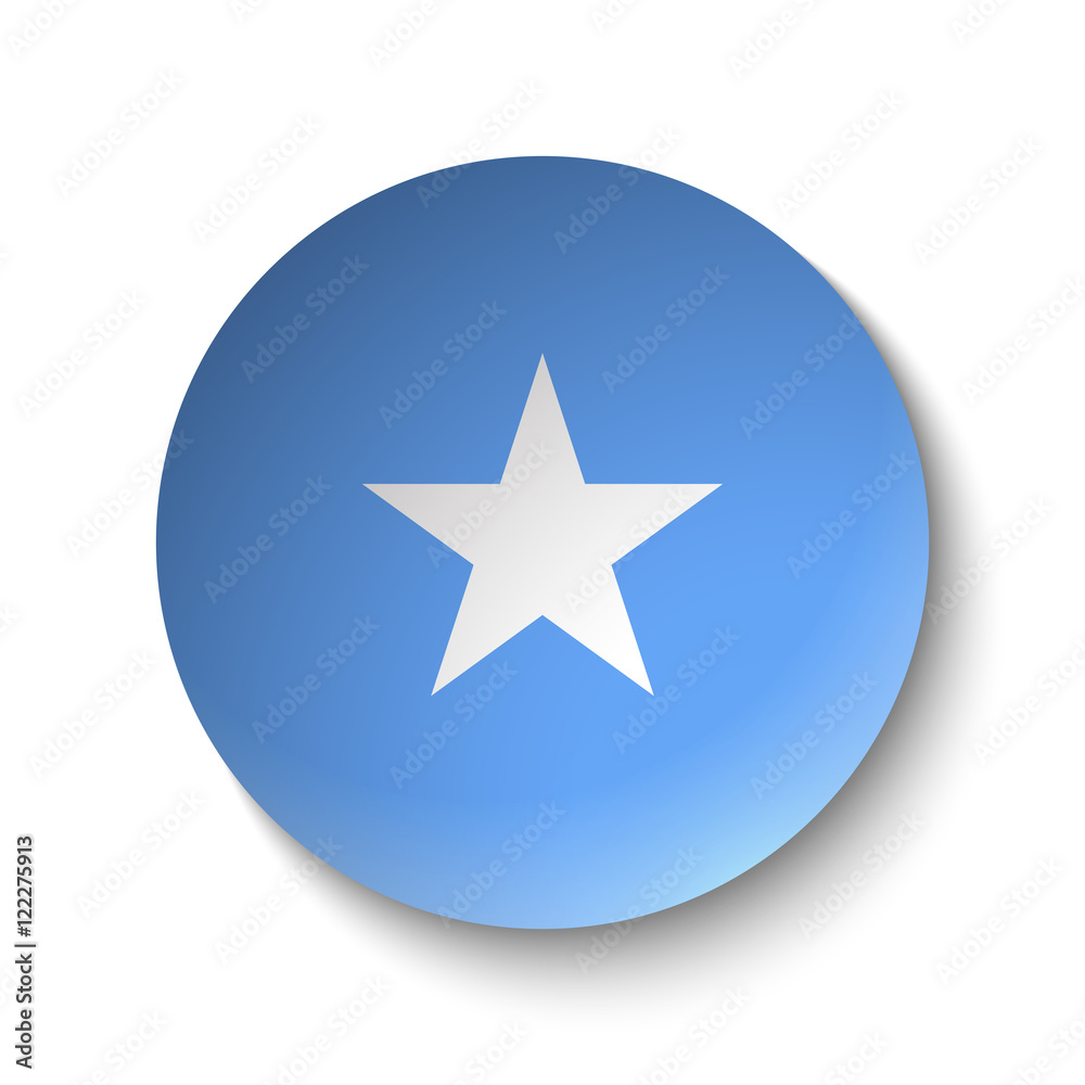 White paper circle with flag of Somalia. Abstract illustration White paper circle with flag of Somalia. Abstract illustration