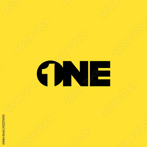Number One negative space Symbol concept photo