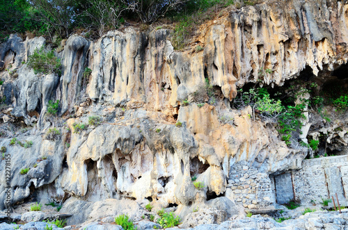 caves and stalactites in fiumicello maratea basilicata, Italy photo