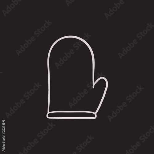 Kitchen glove sketch icon.