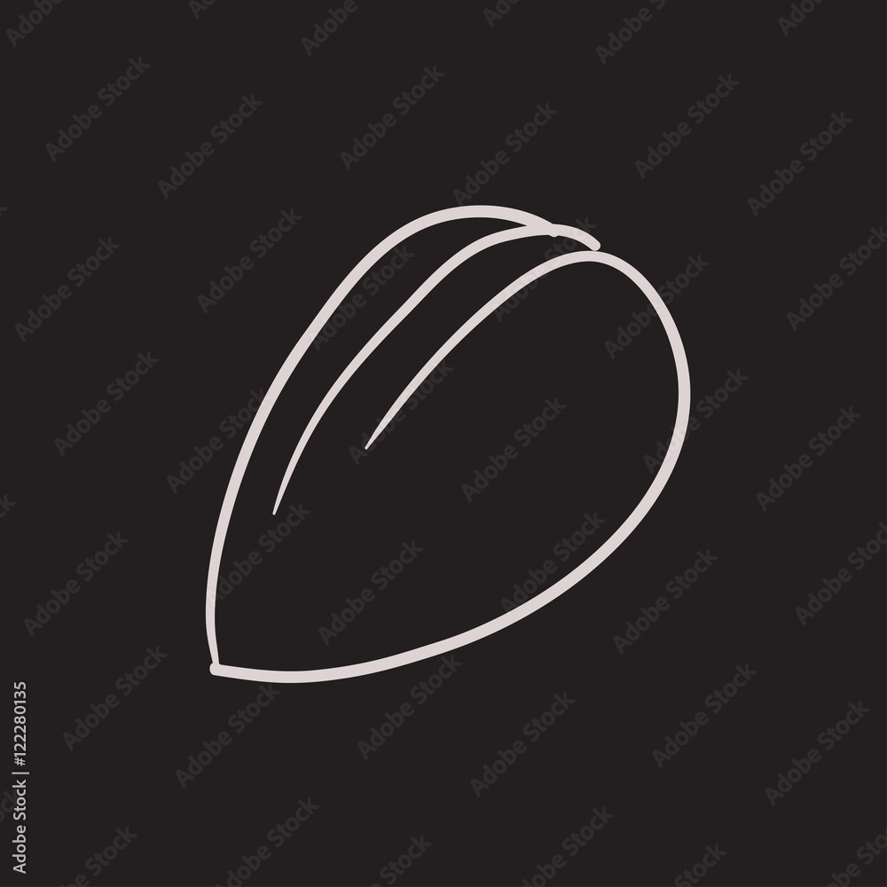 Almond sketch icon. Almond sketch icon.