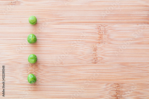 four peas representing the 4 p's of marketing