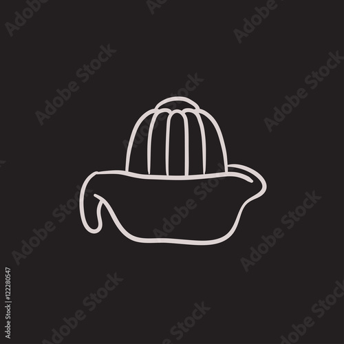 Lemon squeezer sketch icon.