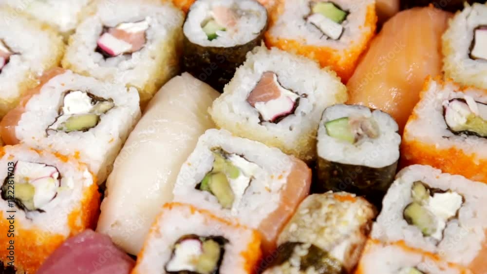 Fresh Japanese sushi and rolls