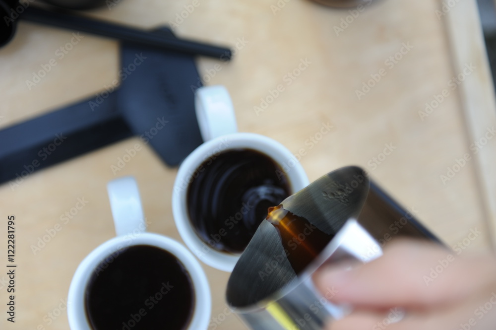 Man making coffee in nature Man making coffee in nature