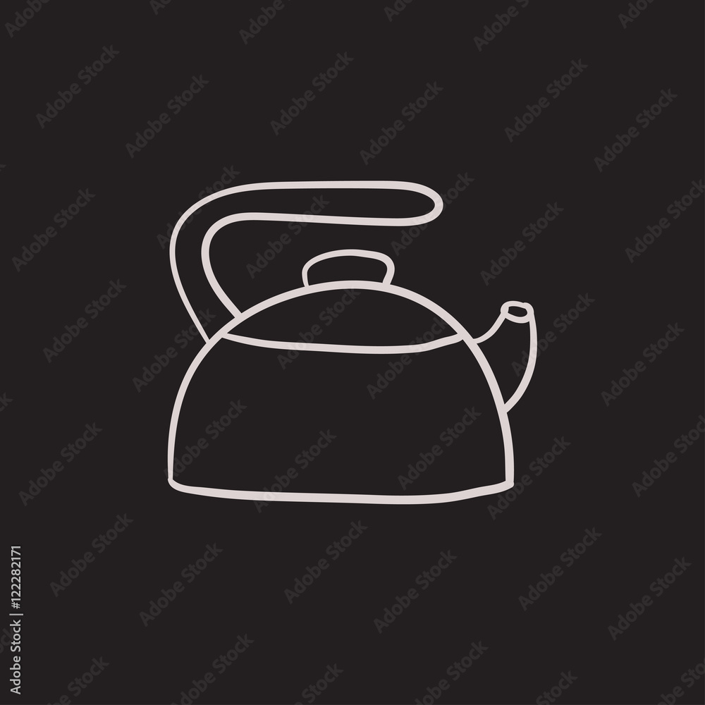 Kettle sketch icon. Kettle sketch icon.