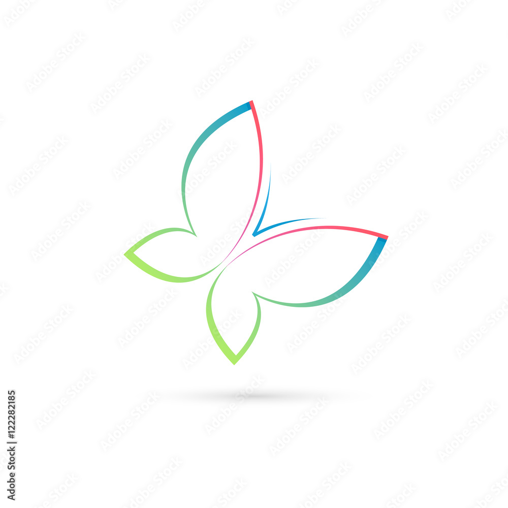 Abstract butterfly logo. Isolated on white background. Vector illustration, eps 10.