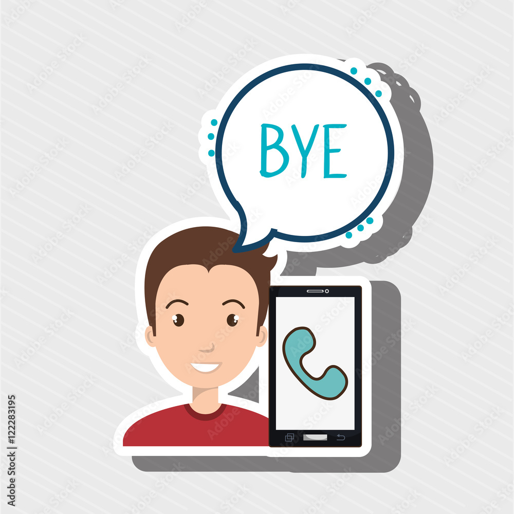 man smartphone bubble telephone vector illustration eps 10 man smartphone bubble telephone vector illustration eps 10