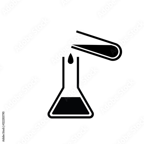 icon pouring chemicals in a test tube, vector ESP10