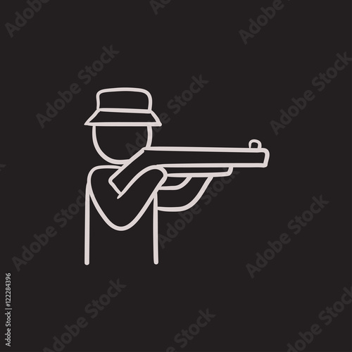 Hunter sketch icon.