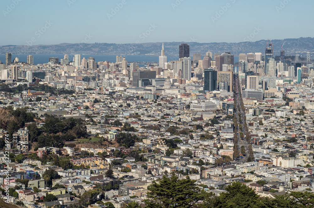High resolution San Francisco panorama from Twin Peaks