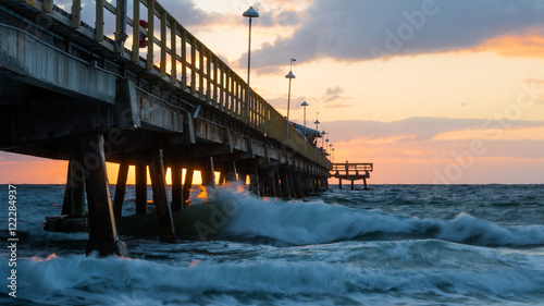 Pompano Beach Pier Broward County Florida by sunrise photo