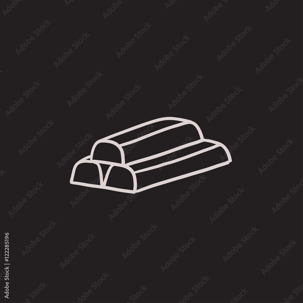 Golden bars sketch icon. Golden bars sketch icon.