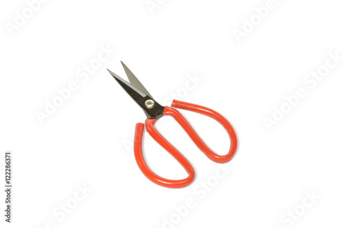 Pair of scissors on white background - tools for sewing and handmade