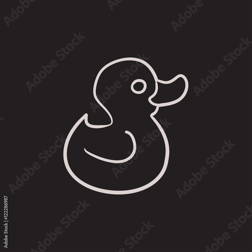 Bath duck sketch icon.