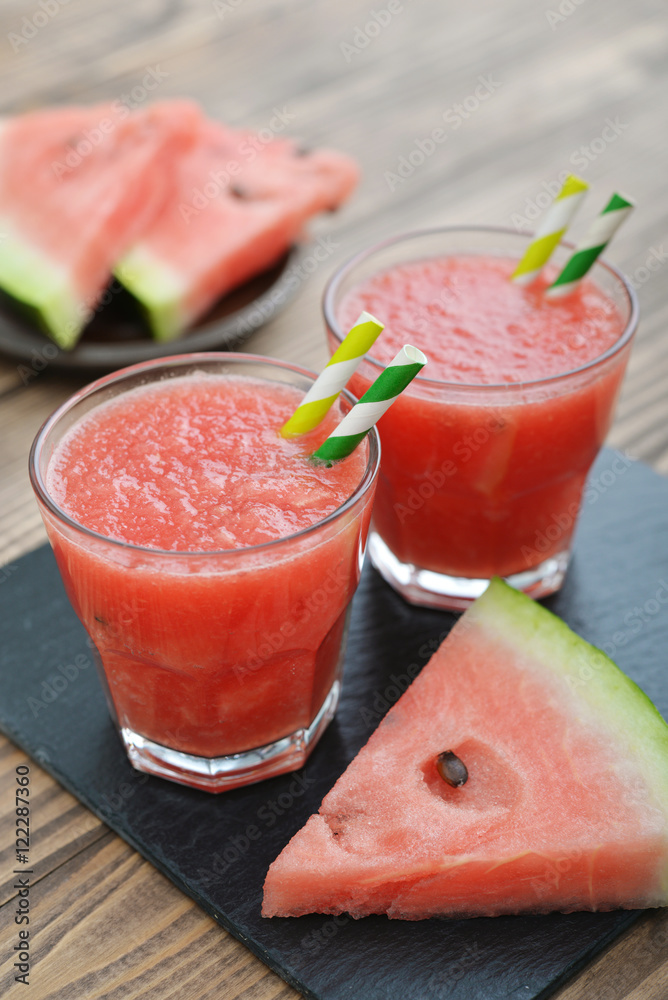 Watermelon smoothie in glass Watermelon smoothie in glass