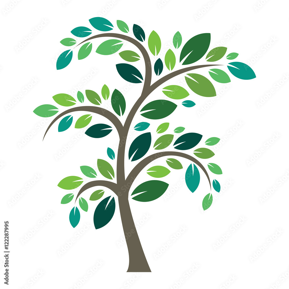 Stylized vector tree logo icon Stylized vector tree logo icon