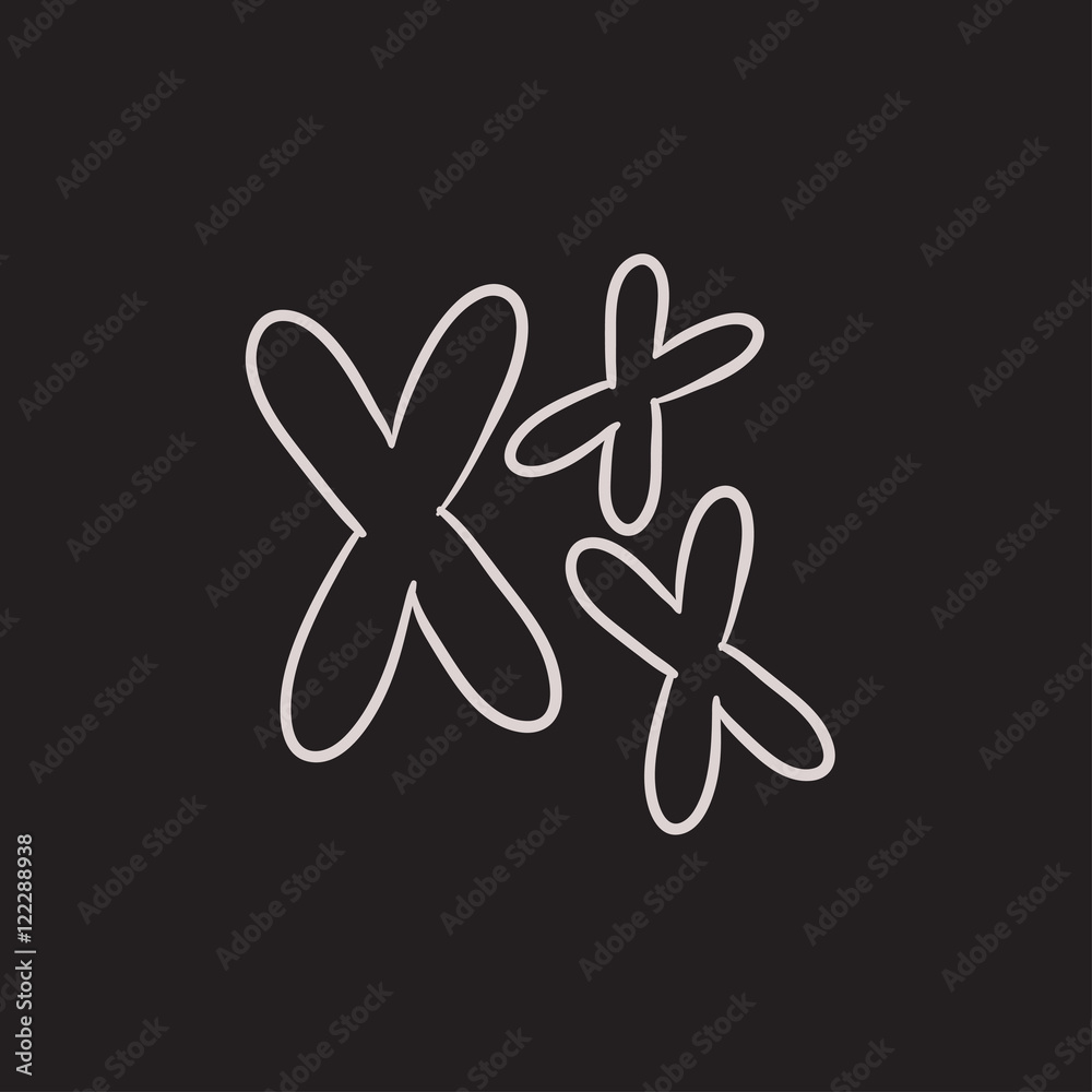 Chromosomes sketch icon. Chromosomes sketch icon.