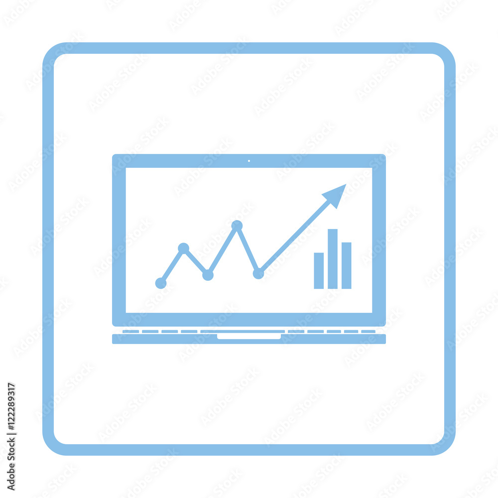 Laptop with chart icon Laptop with chart icon