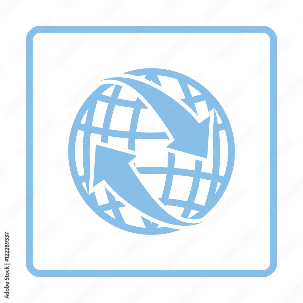 Globe with arrows icon Globe with arrows icon