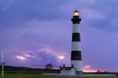 Lighthouse at Dawn - Bodie Island Light - Cape Hatteras National Seashore, North Carolina Outer Banks south of Nags Head