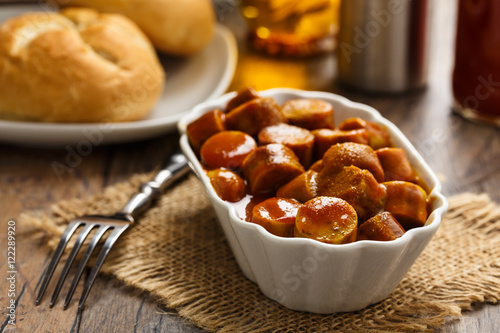Currywurst - fried sausage with ketchup