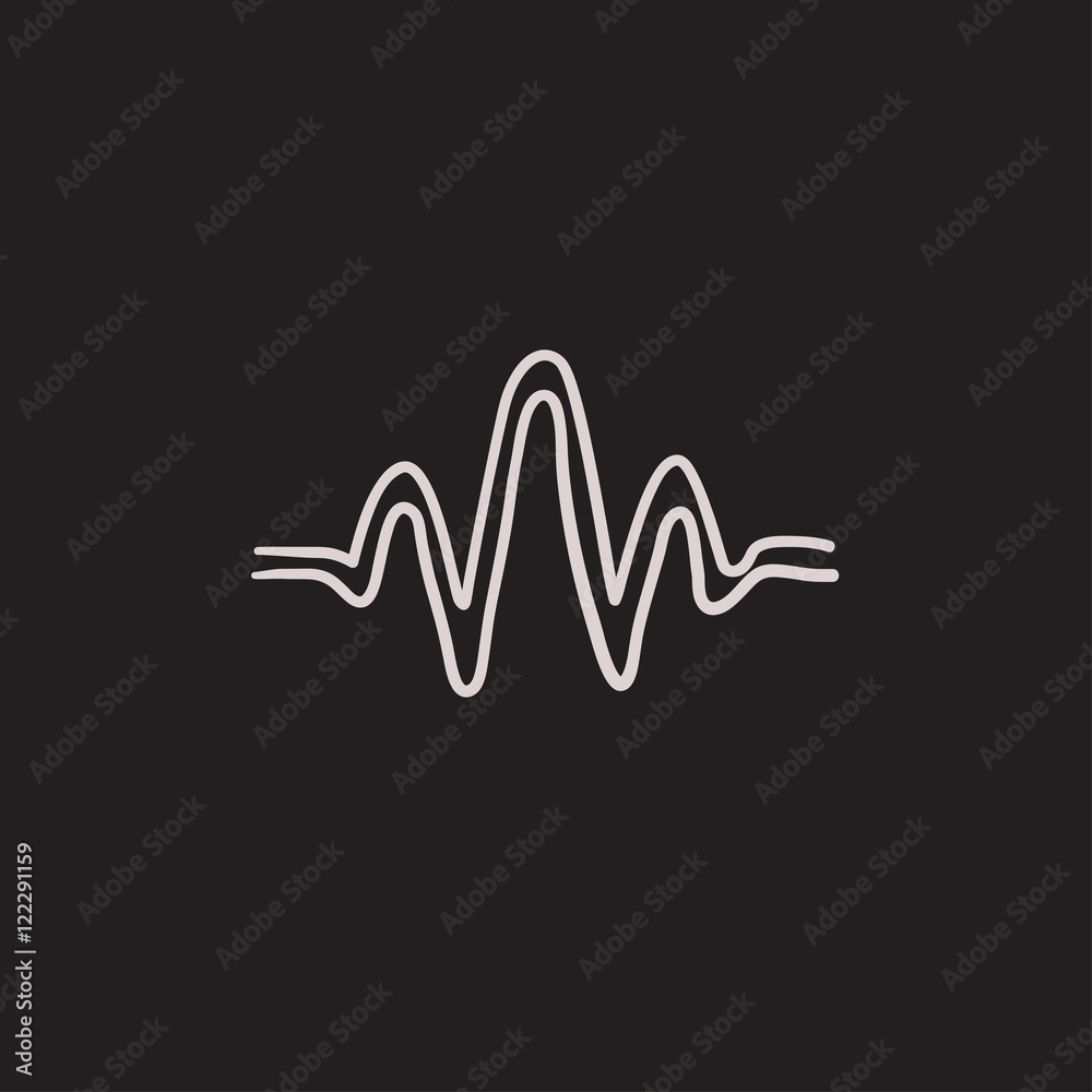 Sound wave sketch icon.