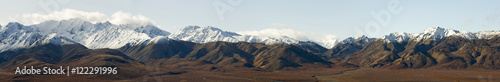 Scenic Landscape Of Fog Over The Alaska Range And Polychrome Pass, Denali National Park, Interior, Alaska