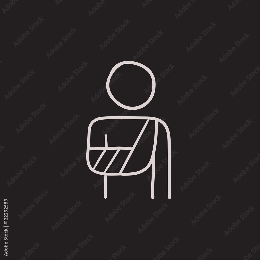 Injured man sketch icon. Injured man sketch icon.