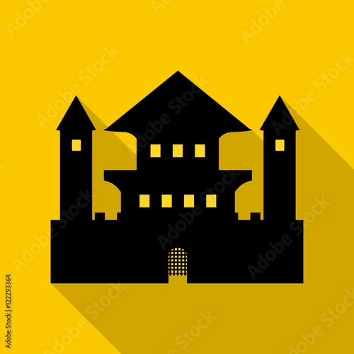 Wallpaper Mural Ancient palace icon in flat style with long shadow. Structure symbol vector illustration Torontodigital.ca