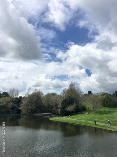 cloudy afternoon lake view