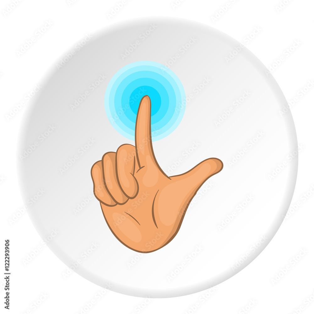 Gesture idea icon in cartoon style on white circle background. Gestural symbol vector illustration Gesture idea icon in cartoon style on white circle background. Gestural symbol vector illustration