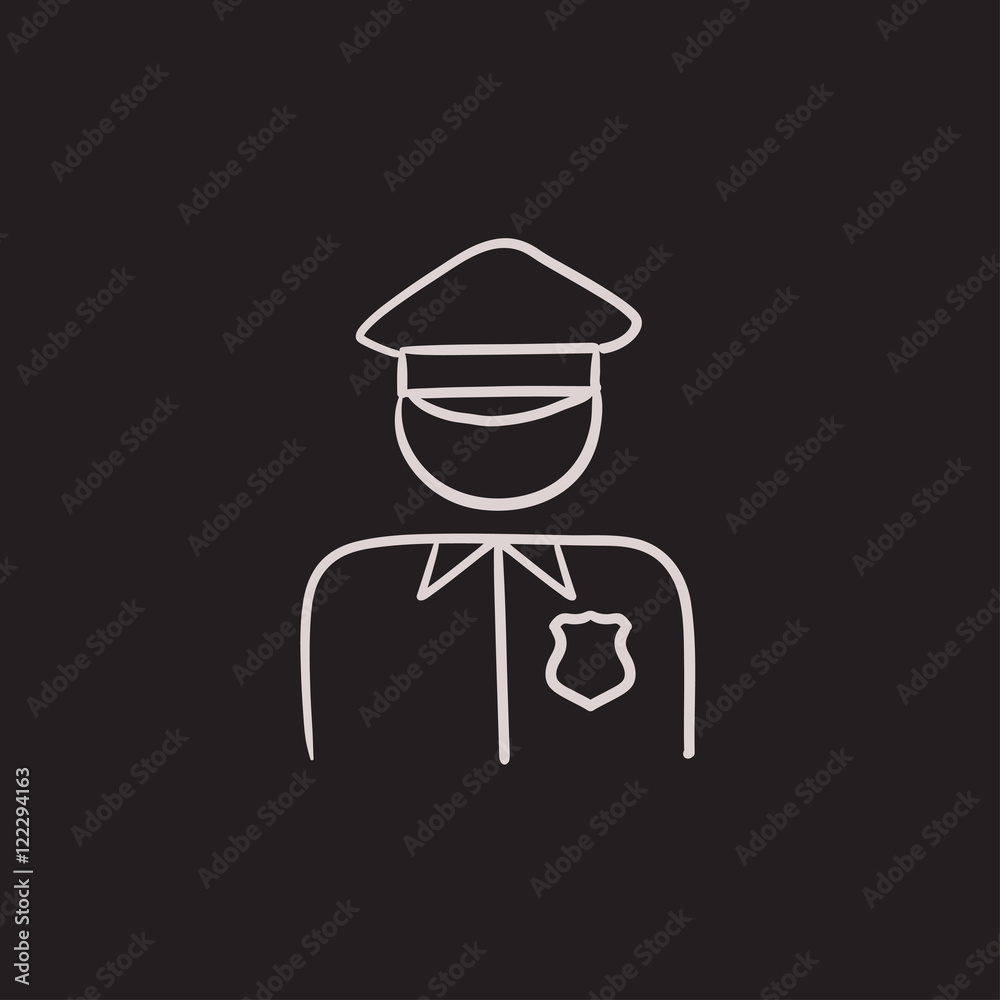Policeman sketch icon. Policeman sketch icon.