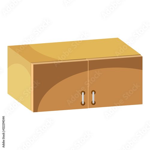 Drawer icon in cartoon style isolated on white background. Furniture symbol vector illustration