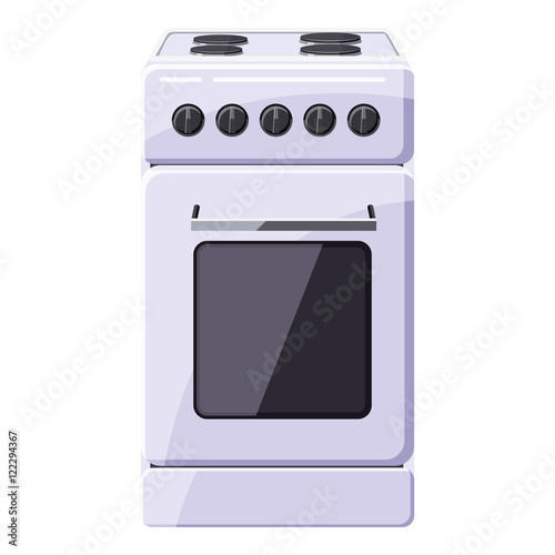 Stove for cooking icon in cartoon style isolated on white background. Cooking symbol vector illustration