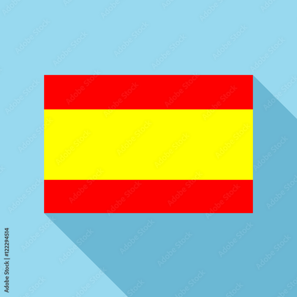 Flag of Spain icon in flat style with long shadow. State symbol vector illustration Flag of Spain icon in flat style with long shadow. State symbol vector illustration