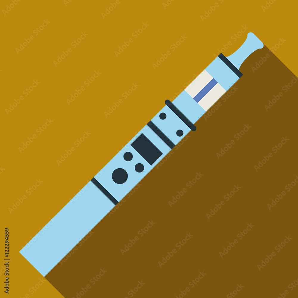 Ultra modern electronic cigarette icon in flat style with long shadow. Smoking symbol vector illustration Ultra modern electronic cigarette icon in flat style with long shadow. Smoking symbol vector illustration