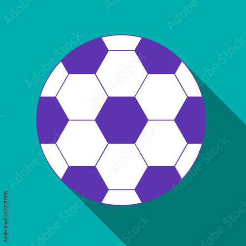 Soccer ball icon in flat style with long shadow. Sports and games symbol vector illustration