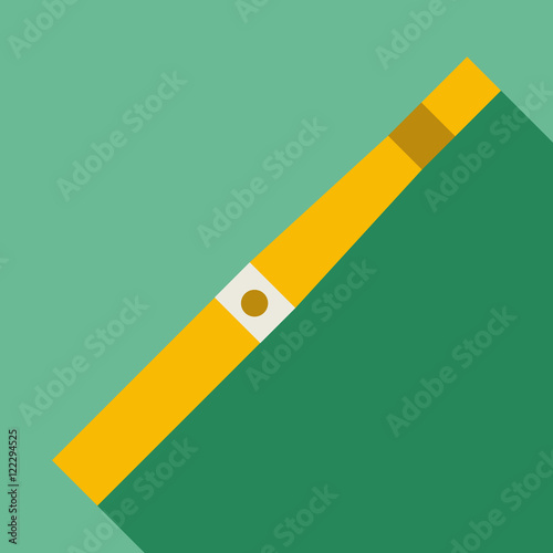 Yellow electronic cigarette icon in flat style with long shadow. Smoking symbol vector illustration