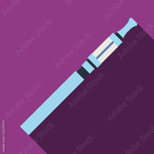 Electronic cigarette for beginners icon in flat style with long shadow. Smoking symbol vector illustration