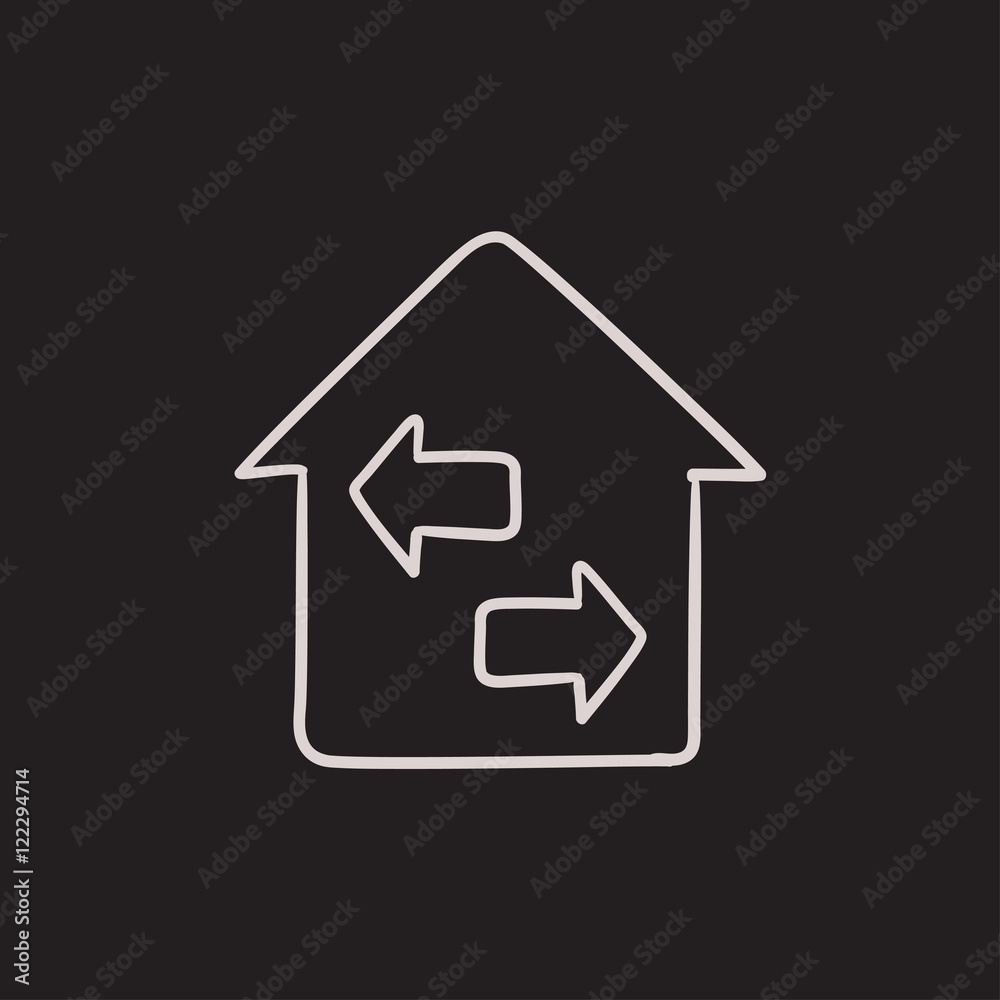 Property resale sketch icon. Property resale sketch icon.