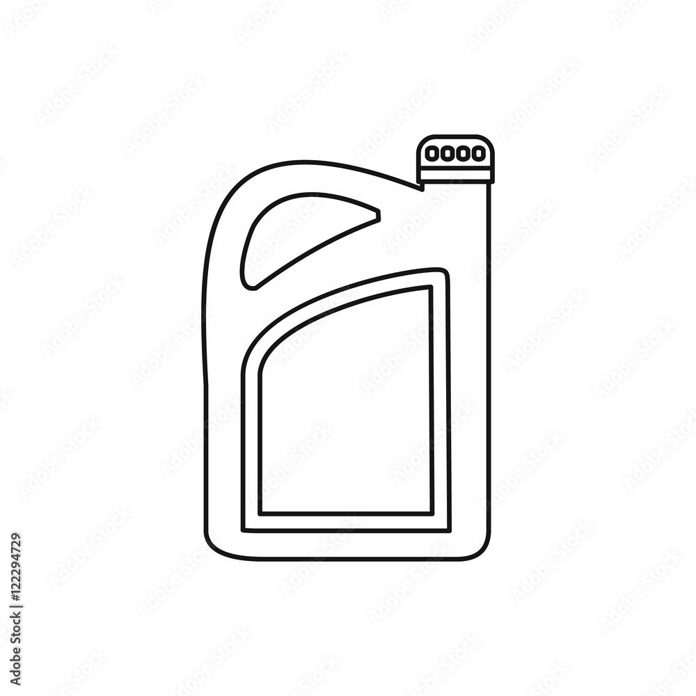 Oil or gasoline canister icon in outline style isolated on white background vector illustration