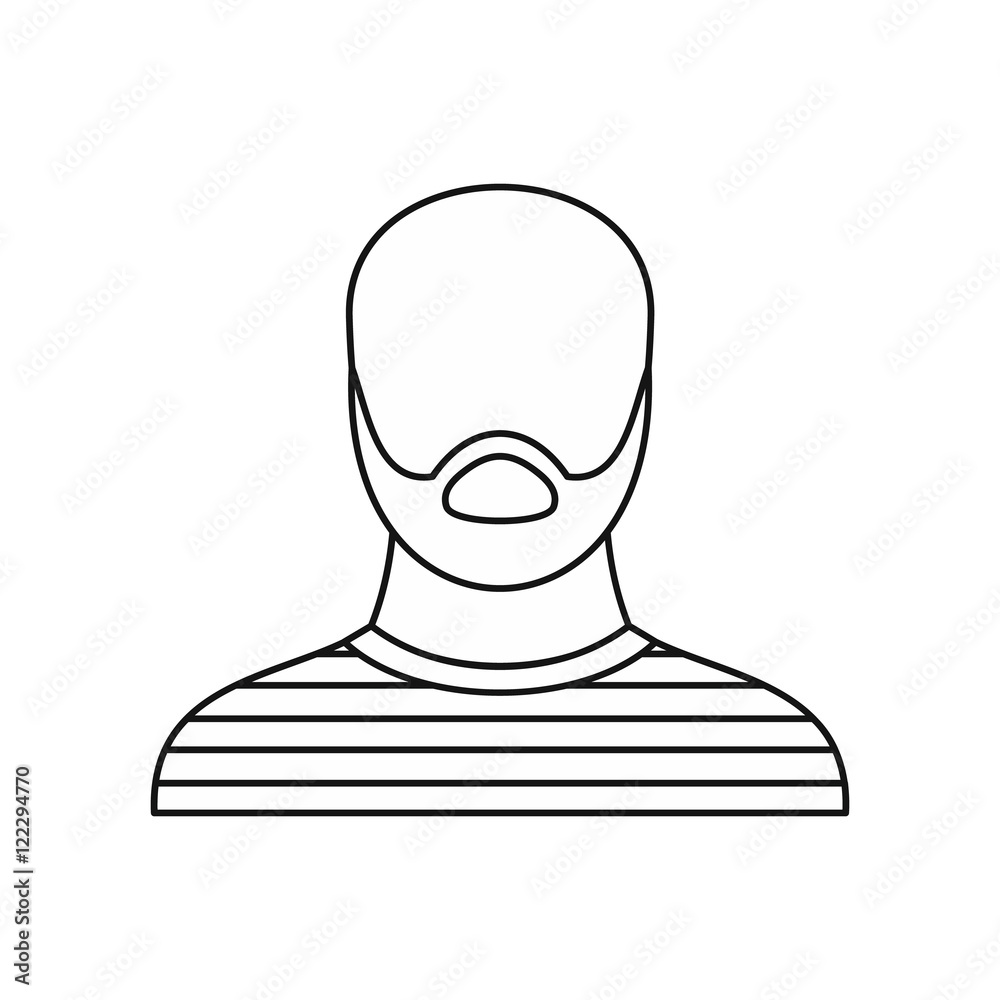 Thief criminal prisioner icon in outline style isolated on white background vector illustration Thief criminal prisioner icon in outline style isolated on white background vector illustration