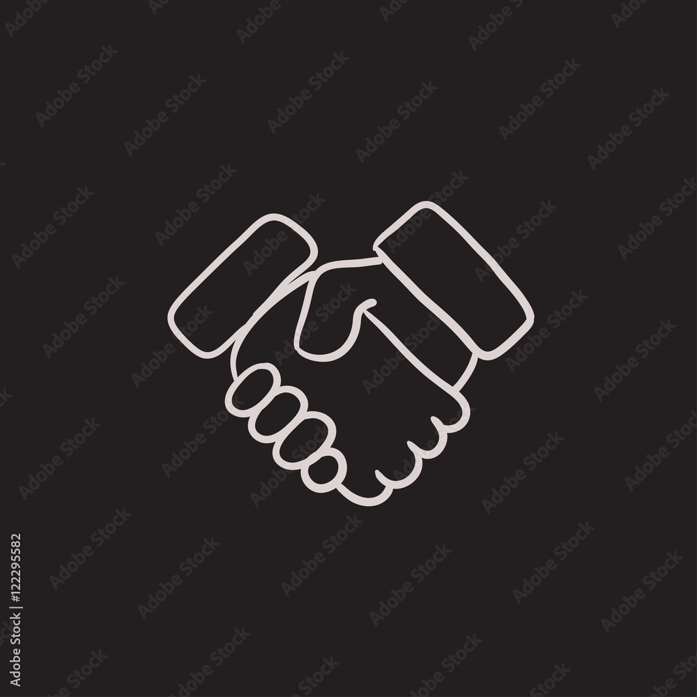 Handshake sketch icon. Handshake sketch icon.