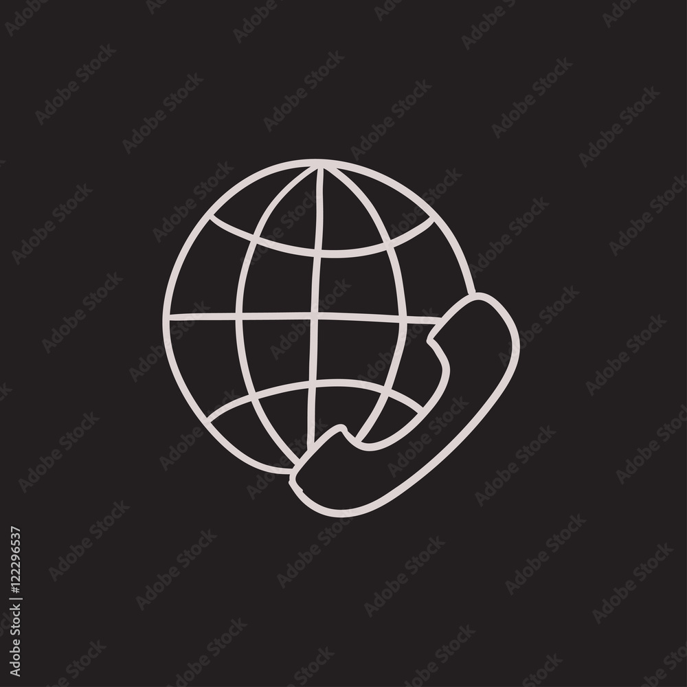 Global communications sketch icon. Global communications sketch icon.