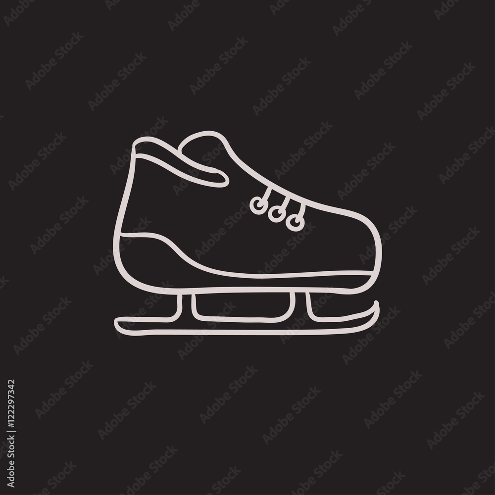 Skate sketch icon.