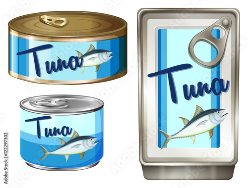 Tuna fish in three different packages