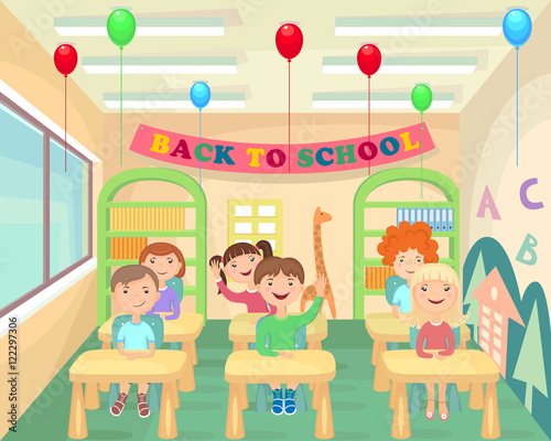 The kids at school. The students in the class. Back To School. 