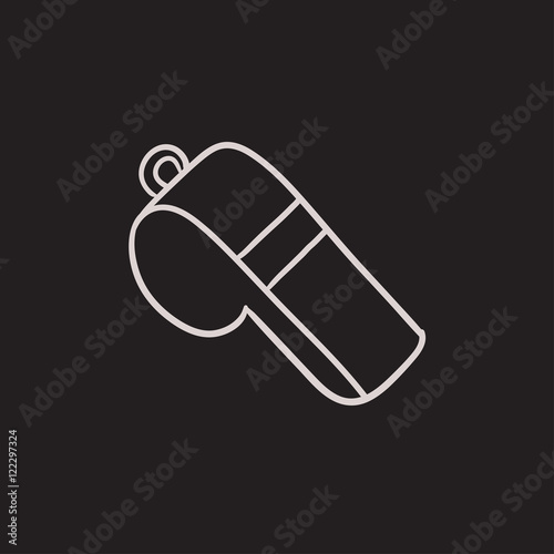 Whistle sketch icon.